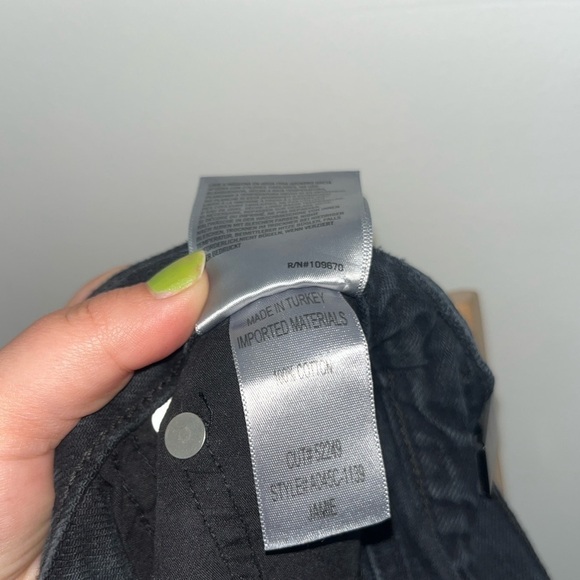 AGOLDE Jamie High Rise Classic Raw Hem Button Fly Black Jeans Size 24 - Picture 9 of 16